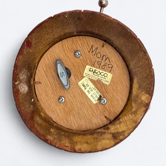 VTG 80s 1989 Enesco St Nicholas Santa Music Box Figurine Plays Jolly Old St Nick - Picture 8 of 12